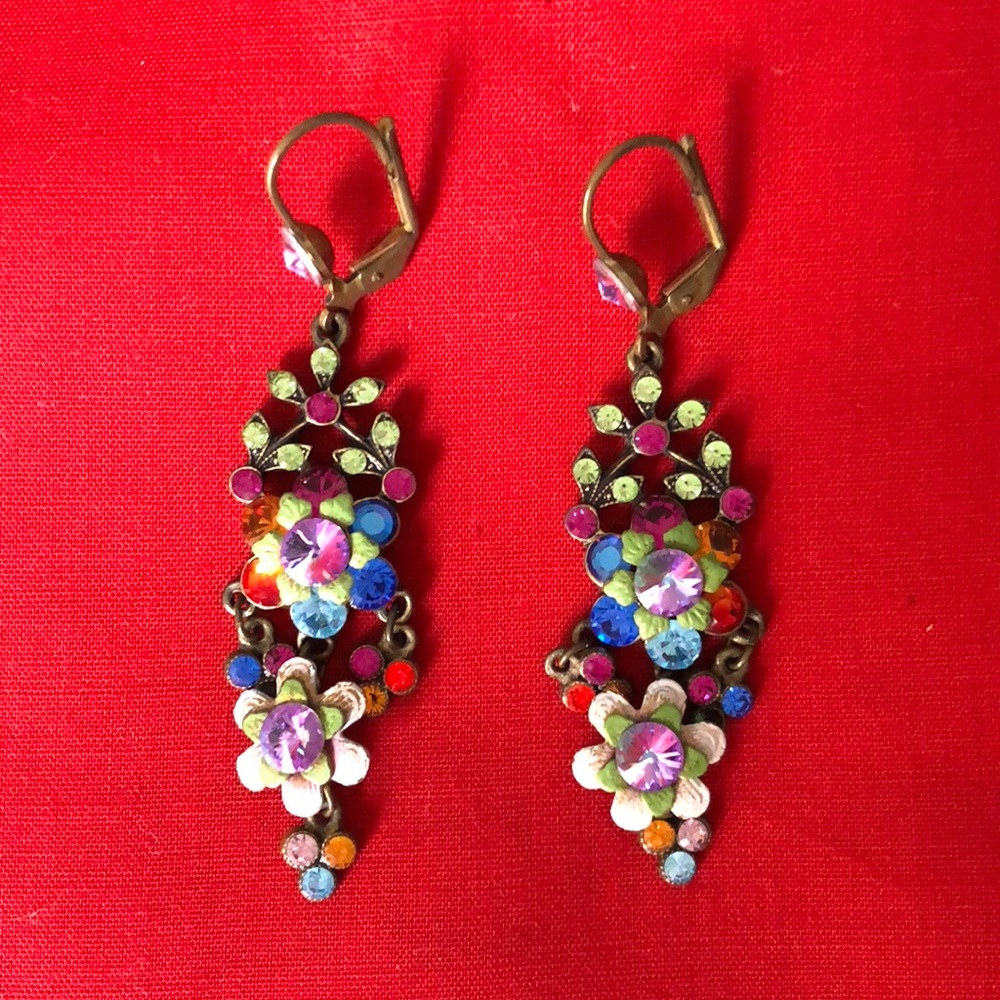 Michel Negrin vintage floral drop earrings